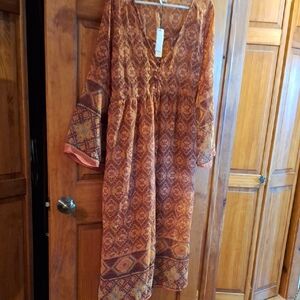 Speed Control Orange Printed Maxi Dress